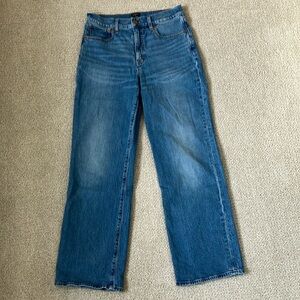 J.Crew Factory Wide leg full length jean 27 Deep Sea Blue Wash